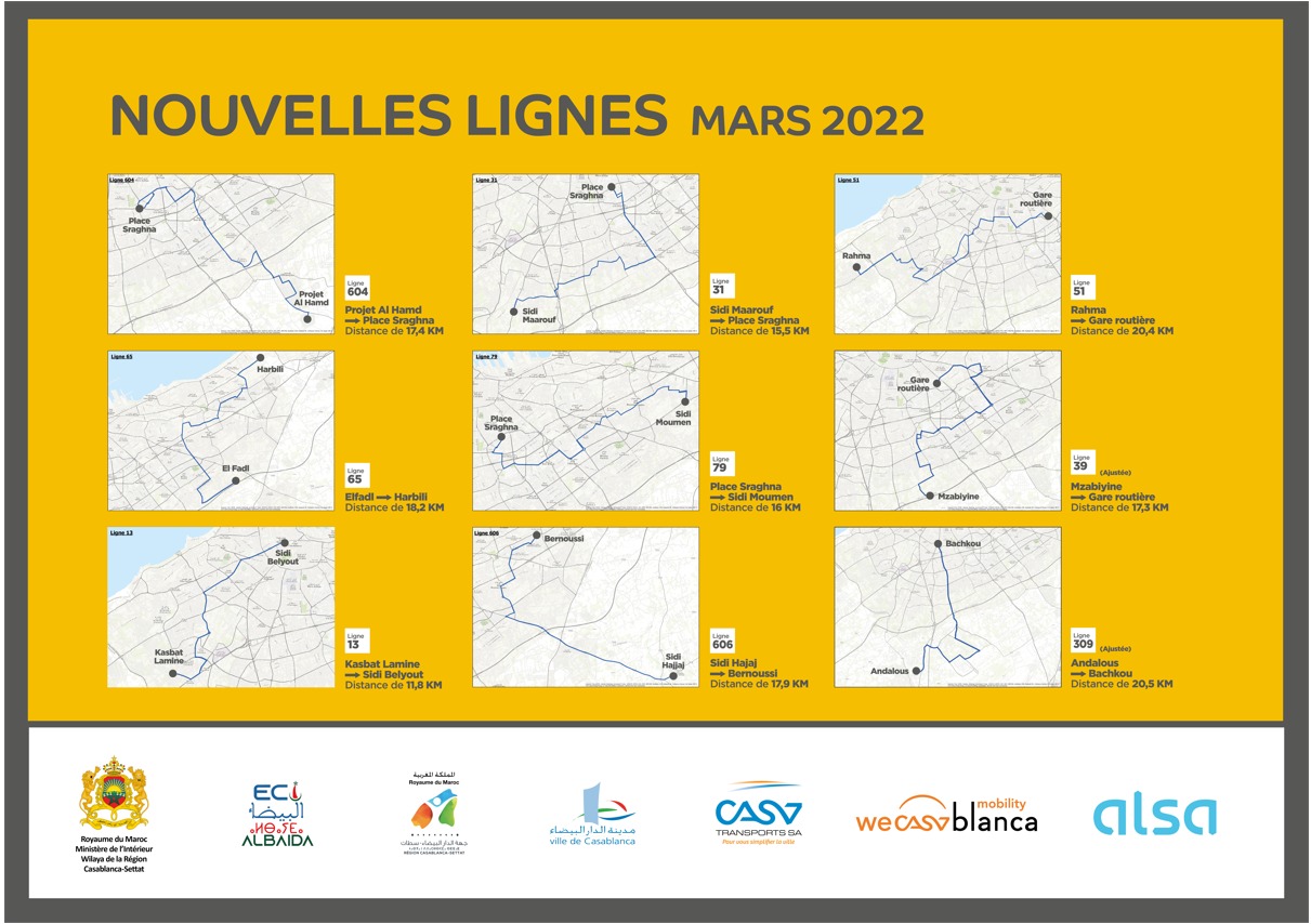 Transport urbain- Nouvelles lignes de Casabus
